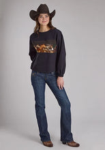Load image into Gallery viewer, Roper 2341 Open Stables (Black) - Women's Pullover Sweatshirt

