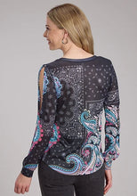 Load image into Gallery viewer, Roper 2339 Printed Knit (Black) - Women's Western Blouse
