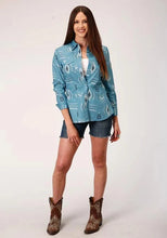 Load image into Gallery viewer, Roper 01057 Aztec Nash Up (Blue) - Women's Western Shirt
