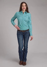 Load image into Gallery viewer, Roper 2250 Stretch Four Point Foulard (Turquoise) - Women's Western Shirt
