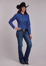 Load image into Gallery viewer, Roper 3241 Lattice Poplin (Blue) - Women's Western Shirt
