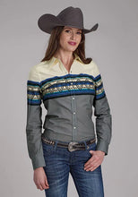 Load image into Gallery viewer, Roper 2122 Diamond Border (Grey) - Women's Western Shirt
