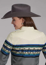 Load image into Gallery viewer, Roper 2122 Diamond Border (Grey) - Women's Western Shirt
