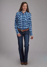 Load image into Gallery viewer, Roper 2206 Unlined Flannel (Blue) - Women's Western Shirt
