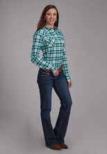 Load image into Gallery viewer, Roper 2206 Unlined Flannel (Green) - Women's Western Shirt
