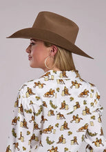 Load image into Gallery viewer, Roper 2858 Racers Print (White) - Women's Western Shirt
