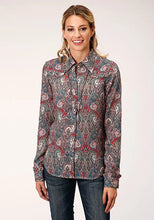 Load image into Gallery viewer, Roper 1279 Sage Paisley (Multi) - Women's Western Blouse
