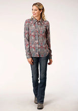 Load image into Gallery viewer, Roper 1279 Sage Paisley (Multi) - Women's Western Blouse
