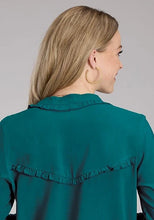 Load image into Gallery viewer, Roper 2334 Solid Challis (Teal) - Women's Western Blouse
