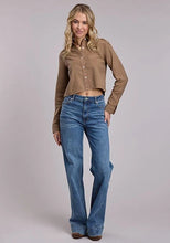 Load image into Gallery viewer, Roper 3134 Cropped Cotton (Brown) - Women's Western Blouse
