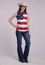 Load image into Gallery viewer, Roper Pieced Stars &amp; Stripes (Multi) - Women's Sleeveless Shirt

