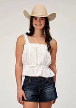 Load image into Gallery viewer, Roper Swiss Dot (White) - Women's Cotton Tank
