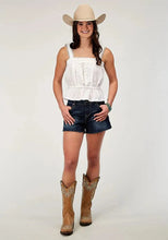 Load image into Gallery viewer, Roper Swiss Dot (White) - Women's Cotton Tank
