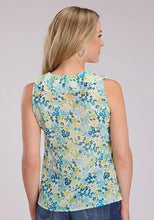 Load image into Gallery viewer, Roper 2489 Floral Aztec (Blue) - Women's Sleeveless Shirt
