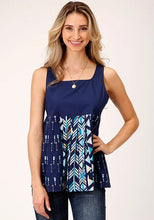 Load image into Gallery viewer, Roper 1538 Solid Cotton (Blue) - Women's Sleeveless Shirt
