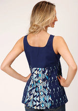 Load image into Gallery viewer, Roper 1538 Solid Cotton (Blue) - Women's Sleeveless Shirt
