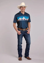 Load image into Gallery viewer, Roper 3018 Mesa Border (Blue) - Men's Activewear Shirt
