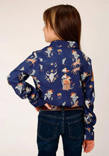 Load image into Gallery viewer, Roper Cowboy Toils (Blue) - Girl's Western Snap Shirt
