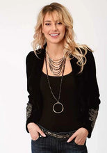 Load image into Gallery viewer, Roper 3939 Metallic Embroidery (Black) - Cropped Women's Jacket
