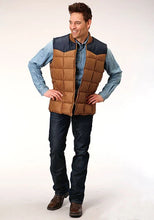 Load image into Gallery viewer, Roper 1473 Poly Filled (Navy/Brown) - Men's Vest
