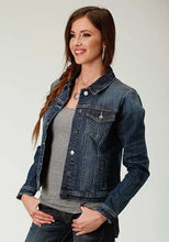 Load image into Gallery viewer, Roper Stretch Fabric (Medium Wash) - Women's Denim Jacket
