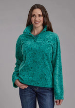 Load image into Gallery viewer, Roper 2322 Tropical Print (Green) - Women's Fleece Pullover
