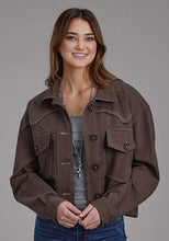 Load image into Gallery viewer, Roper 2272 Printed Knit (Brown) - Women's Cropped Jacket
