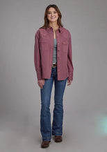 Load image into Gallery viewer, Roper 2298 Twill Oversized (Wine) - Women's Shirt Jacket
