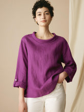 Load image into Gallery viewer, 100% Linen Draped Neck Top HOLLIS
