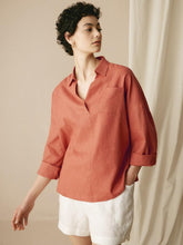 Load image into Gallery viewer, Linen Oversized Fit Pocket Shirt ELOWEN
