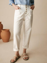 Load image into Gallery viewer, Linen Simple Button Fly Trousers HEIDI
