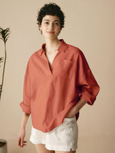 Load image into Gallery viewer, Linen Oversized Fit Pocket Shirt ELOWEN
