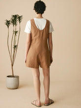 Load image into Gallery viewer, 100% Linen U-Neck Short Jumpsuit KENDALL
