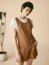 Load image into Gallery viewer, 100% Linen U-Neck Short Jumpsuit KENDALL
