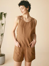 Load image into Gallery viewer, 100% Linen U-Neck Short Jumpsuit KENDALL
