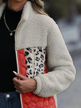 Load image into Gallery viewer, Unique Autumn Leopard Color Block Zip-Up Jacket Trendy Lightweight Jacket with Pockets Charming Winter Jacket
