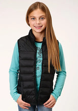 Load image into Gallery viewer, Roper Girl's Lightweight Puffer Vest (Black) - Children's Vest

