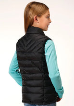 Load image into Gallery viewer, Roper Girl's Lightweight Puffer Vest (Black) - Children's Vest
