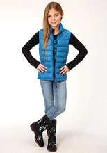 Load image into Gallery viewer, Roper Girl's Lightweigth Puffer Vest (Teal) - Children's Vest
