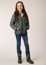 Load image into Gallery viewer, Roper Girl's Lightweight Hooded Puffer Coat (Sage) - Children's Jacket
