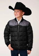 Load image into Gallery viewer, Roper Boy's Polyfill Puffer Coat (Black/Grey) - Children's Jacket
