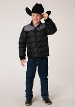Load image into Gallery viewer, Roper Boy's Polyfill Puffer Coat (Black/Grey) - Children's Jacket
