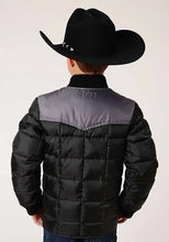Load image into Gallery viewer, Roper Boy's Polyfill Puffer Coat (Black/Grey) - Children's Jacket

