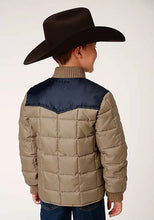 Load image into Gallery viewer, Roper Boy's Polyfill Puffer Coat (Khaki/Navy) - Children's Jacket
