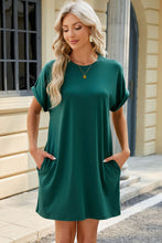 Load image into Gallery viewer, Short Sleeve Mini Dress with Pockets Casual &amp; Stylish Everyday Wear
