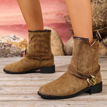 Load image into Gallery viewer, Casual Metal Buckle Slip-On Women’s Martin Boots
