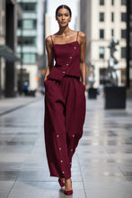 Load image into Gallery viewer, Women's Gold-Buckle Camisole &amp; Pants Two-Piece Set
