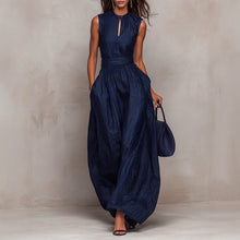Load image into Gallery viewer, Women's Sleeveless Striped Wide-Leg Jumpsuit with Pockets
