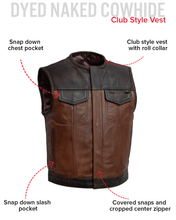 Load image into Gallery viewer, Lowside Rider Men's Motorcycle Leather Vest
