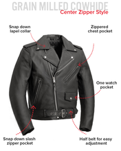 Load image into Gallery viewer, Superstar Men's Motorcycle Leather Jacket
